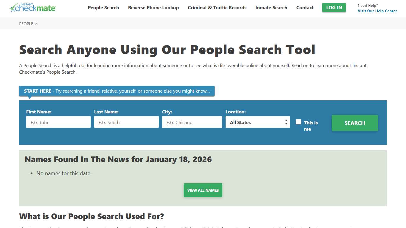 People Search - Search People Online - Instant Checkmate