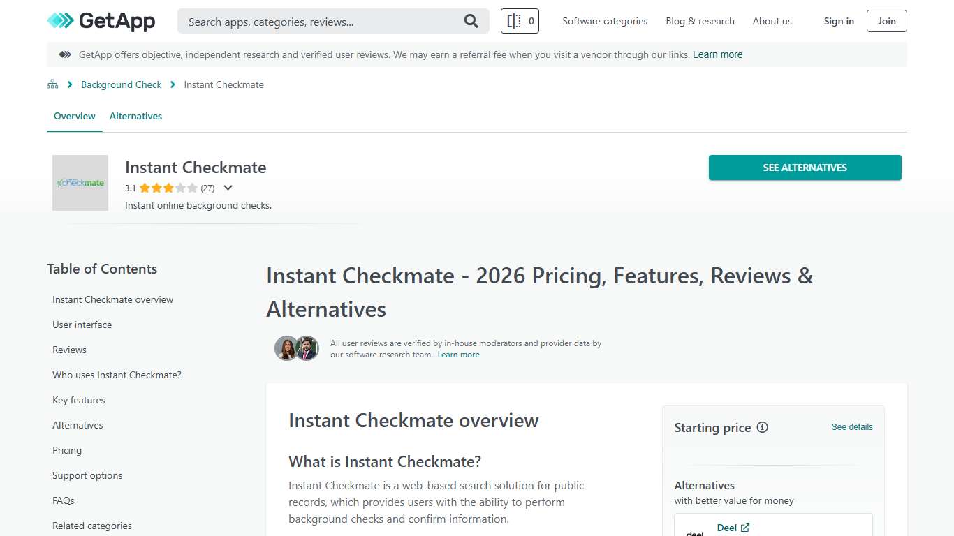 Instant Checkmate 2026 Pricing, Features, Reviews & Alternatives | GetApp